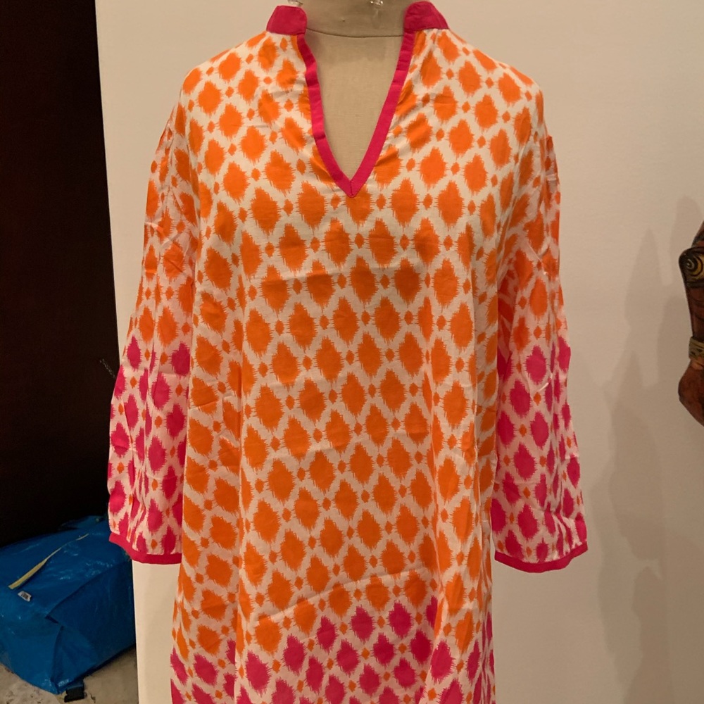 Hot Pink and Orange Patterned Tunic by Shiraleah
